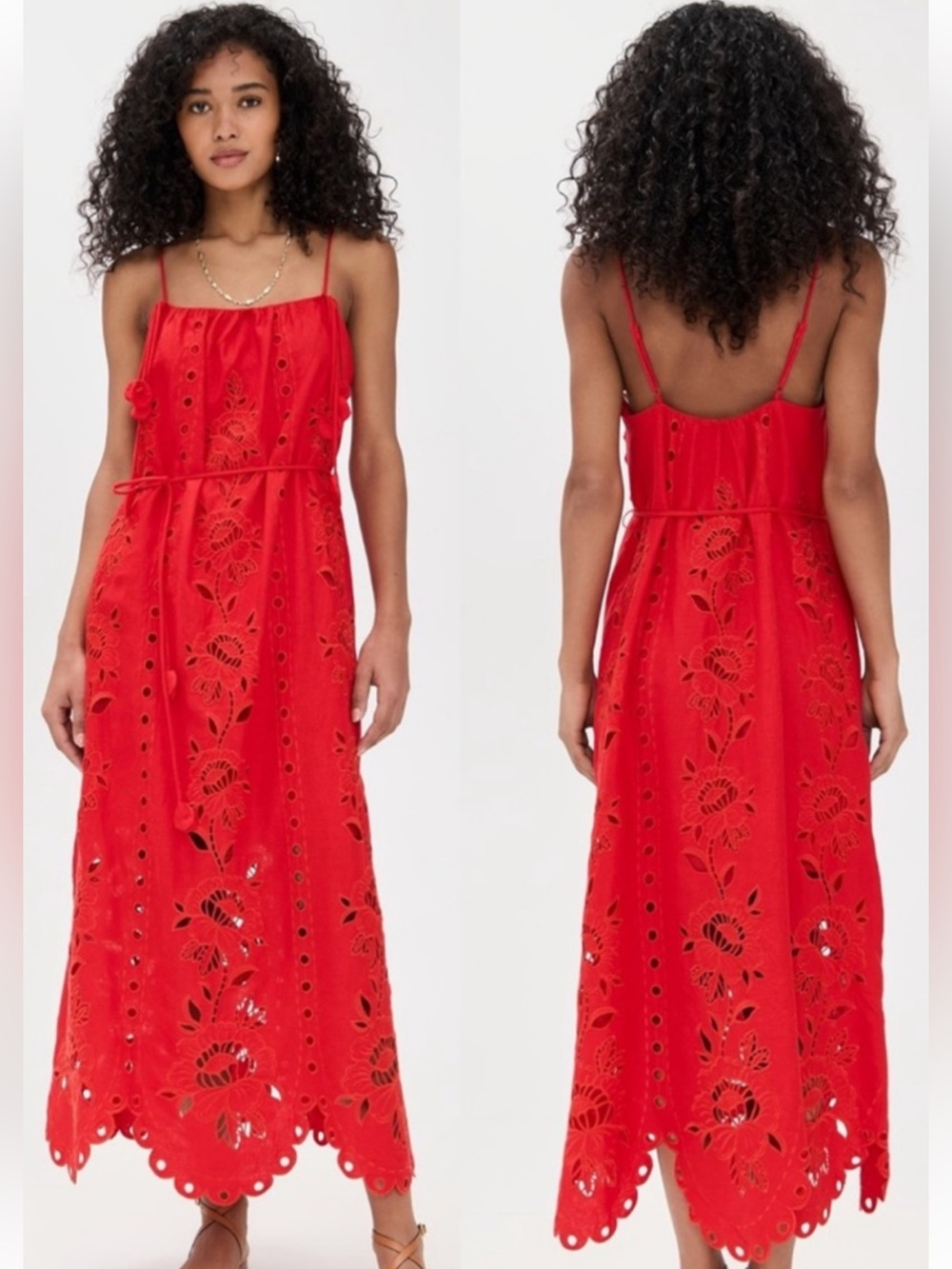 FARM Rio Red Flowers Richelieu Sleeveless Maxi Dress